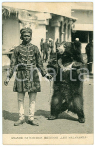 1910ca HAMBURG Tierpark Hagenbeck - Exposition Les Malabares - Trained bear - FP Cartolina postale d'epoca, non viaggiata. CONDIZIONI: FAIRFORMATO: FP    originale e autentica 1