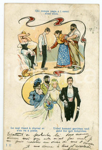 1903 HUMOUR - INNAMORATI Chi rompe paga e i cocci sono suoi - Cartolina FP VG  Cartolina d'epoca, viaggiata. FAIR/discreto Lievi mussature agli angoli Formato: FP originale e autentica 1