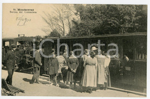 1920 ca MONTSERRAT (ESPAÑA) Sortide del Cremallera - Tarjeta postal antigua  Cartolina postale d'epoca, non viaggiata.CONDIZIONI: GFORMATO: FP     originale e autentica 1