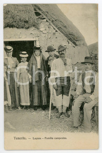 1909 TENERIFE (ESPAÃ‘A) Laguna - Familia campesina - Tarjeta postal ETHNIC TYPES Cartolina postale d'epoca, viaggiata.CONDIZIONI: F (minime sbrecciature angolari)FORMATO: FP     originale e autentica 1