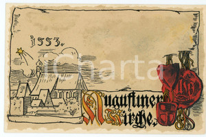 1900 ca WIEN Anno Domini 1553 Augustinerkirche ILLUSTRATED Postcard FP NV  Cartolina postale d'epoca, non viaggiata. FAIR/discreto lievi smussature agli angoli Formato: FP originale e autentica 1