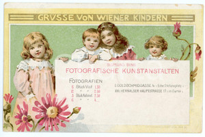 1900 ca WIEN Sigmund BING Fotografische Kunstanstalten - Vintage postcard  Cartolina postale d'epoca, non viaggiata.CONDIZIONI: POOR (piegature marginali; minime abrasioni al margine superiore)FORMATO: FP    originale e autentica 1