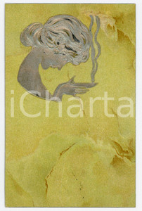 1900 ca ART NOUVEAU Lady with lamp - RARE ILLUSTRATED embossed postcard  Pregevole cartolina postale d'epoca, illustrata, a rilievo, non viaggiata.CONDIZIONI: GFORMATO: FP    originale e autentica 1