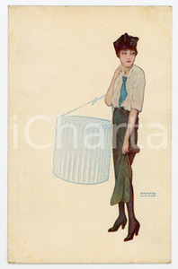 1915 ca Artist Raphael KIRCHNER - L'Arpète montmartroise - Illustrated postcard  Pregevole cartolina postale d'epoca, illustrata da Raphael Kirchner, non viaggiata.CONDIZIONI: GFORMATO: FP    originale e autentica 1