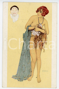 1920 ca Raphael KIRCHNER - L'Avarice - RARE postcard risque PÃ©chÃ©s Capitaux  Pregevole cartolina postale d'epoca, illustrata, scritta al verso ma non viaggiata.Serie "Les P&eacute;ch&eacute;s Capitaux".CONDIZIONI: G FORMATO: FP     originale e autentica 1