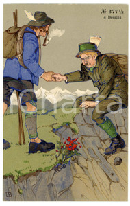 1920 ca AUSTRIA - HUMOUR Mountaineers on a hike ILLUSTRATED Postcard FP NV  Cartolina postale d'epoca, non viaggiata. FAIR/discreto Smussature agli angoli Formato: FP originale e autentica 1