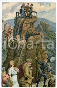 1911 SÄCHSISCHE SCHWEIZ - In den Schrammsteinen ILLUSTRATED Postcard FP VG  Cartolina postale d'epoca, viaggiata. FAIR/discreto lievi smussature agli angoli Formato: FP originale e autentica 1