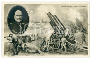 1915 ca WW1 - ANTWERPEN General Hans VON BESELER Illustrated Postcard FP NV  Cartolina postale d'epoca, non viaggiata. FAIR/discreto Lievi smussature agli angoli Formato: FP originale e autentica 1