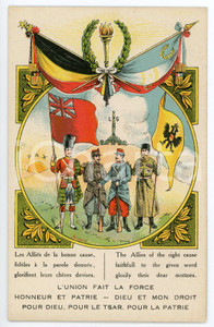 1915 ca WW1 Alliés de la bonne cause - ILLUSTRATED postcard FP NV  Cartolina postale d'epoca, non viaggiata. GOOD/buono  Formato: FP originale e autentica 1