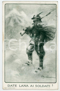 1915 WW1 - ALPINO Artista A. SCOZZARI - Lana ai soldati - Cartolina FP VG  Cartolina postale d'epoca, viaggiata.EDITORE: Funzionari dell'Amministrazione Finanziaria Pro Combattenti FAIR/discreto Lievi smussature agli angoli, piegatura all'angolo superiore sinistro Formato: FP originale e autentica 1