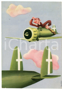 1945ca ARMA AERONAUTICA La scorta ai bombardieri - Ill. di TESTA Cartolina FG NV  Cartolina postale d'epoca, viaggiata.CONDIZIONI: POOR (abrasioni al verso)FORMATO: FG    originale e autentica 1