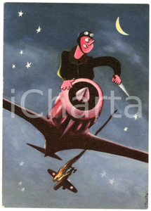1945 ca ARMA AERONAUTICA La caccia notturna - Ill. di TESTA Cartolina FG NV  Cartolina postale d'epoca, viaggiata.CONDIZIONI: POOR (abrasioni al verso)FORMATO: FG    originale e autentica 1