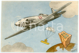 1942 MAK P 100 Regia Accademia Aeronautica XV Corso Integrazione *Cartolina  Cartolina postale d'epoca, non viaggiata.Illustrazione di Salvatori.CONDIZIONI: FAIRFORMATO: FG    originale e autentica 1