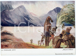 Cartolina originale da collezione 1931 CONGO BELGE Fernand ALLARD L OLIVIER La tornade KIVU  Postcard FG NV 1