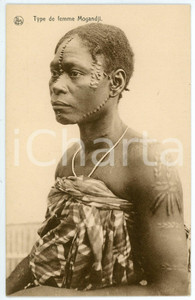 1930 ca CONGO BELGE - AFRIQUE Type d femme MOGANDJI Carte postale FP NV  Cartolina postale d'epoca, non viaggiata.CONDIZIONI: goodFORMATO: FP    originale e autentica 1