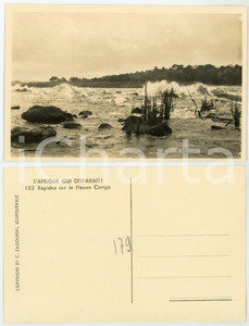 Cartolina originale da collezione 1930 ca C. ZAGOURSKI «L Afrique qui disparaît» Rapides sur le fleuve Congo n.182 1