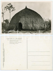 1930 ca C. ZAGOURSKI «L'Afrique qui disparaît»  Maison M'BOUAKA *Postcard n.54  Fotocartolina postale d'epoca, appartenente alla 2^ serie &laquo;L'Afrique qui dispara&icirc;t&raquo; del fotografo Casimir Zagourski (L&eacute;opoldville).N&deg; 54, non viaggiata.CONDIZIONI: GFORMATO: 14x9 cm    originale e autentica 1