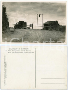 1930 ca C. ZAGOURSKI «L'Afrique qui disparaît» KIVU - Signal sur la route BUKAWU  Fotocartolina postale d'epoca, appartenente alla 2^serie &laquo;L'Afrique qui dispara&icirc;t&raquo; del fotografo Casimir Zagourski (L&eacute;opoldville).N&deg; 92, non viaggiata.CONDIZIONI: GFORMATO: 14x9 cm     originale e autentica 1