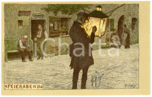 1900 ca DEUTSCHLAND "Feierabend" by Paul HEY - Postkarte FP NV  Cartolina postale d'epoca, non viaggiata.CONDIZIONI: FAIRFORMATO: FP    originale e autentica 1
