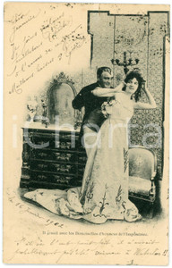 1902 FRANCE HUMOUR Napoléon et les femmes - Demoiselle d'honneur *Carte postale  Cartolina postale d'epoca, viaggiata. GOOD/buono  Formato: 9x14 cm originale e autentica 1