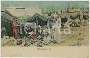 1910 ca NOMADISM TUNIS Campement  - French ANIMATED postcard  Cartolina postale d'epoca, non viaggiata.CONDIZIONI: GFORMATO: FP    originale e autentica 1