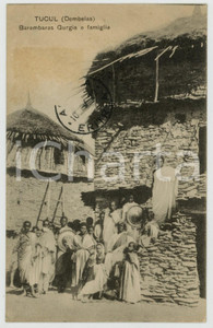 1922 ASMARA (ERITREA ITALIANA) Tucul - Barambaras Gurgia e famiglia *Cartolina  Cartolina postale d'epoca, con timbro datario al recto (francobollo asportato).CONDIZIONI: GFORMATO: FPEDITORE: P. Beltrami - Asmara    originale e autentica 1