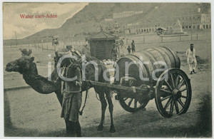 1907 ADEN (YEMEN) Water cart - Old postcard TYPES ETHNIC  Cartolina postale d'epoca, viaggiata.CONDIZIONI: FAIR (minime piegature angolari e piccoli fori da spillatrice al lato destro)FORMATO: FP    originale e autentica 1