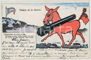 1900 GUERRE DES BOERS - THÉÂTRE DE LA GUERRE Mule avec canon - Carte postale FP  Cartolina postale d'epoca, viaggiata.CONDIZIONI: FAIR FORMATO: FP     originale e autentica 1