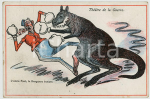 1900ca GUERRE DES BOERS - THÉÂTRE DE LA GUERRE Kanguroo boxant - Carte postale  Cartolina postale d'epoca, non viaggiata.CONDIZIONI: FAIR (piegature diffuse)FORMATO: FP     originale e autentica 1