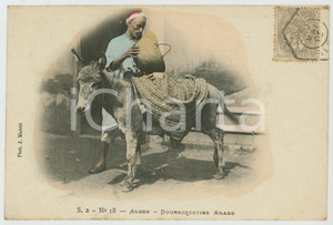 1903 ALGERIE Bourriquotier arabe - Photo J. MADON Carte postale FP VG  Cartolina postale d'epoca, viaggiata.SERIE: S. 2 - No. 18CONDIZIONI: FAIRFORMATO: FP    originale e autentica 1