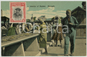 1920 ca ANGOLA Interior of market - Mercado - ANIMATED chromo postcard Carttolina postale d'epoca, non viaggiata.Francobollo al recto.CONDIZIONI: G FORMATO: FP    originale e autentica 1