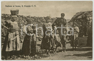 1909 SAO VICENTE (CABO VERDE) Natives at home - ANIMATED Postcard  Cartolina postale d'epoca, viaggiata.CONDIZIONI: GFORMATO: FP    originale e autentica 1