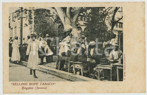 1910 ca KINGSTON (JAMAICA) Selling Rope Tabaco - ANIMATED old postcard  Cartolina postale d'epoca, non viaggiata.CONDIZIONI: G FORMATO: FP    originale e autentica 1