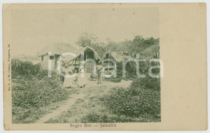 1900 ca JAMAICA Negro Hut - Old ANIMATED postcard TYPES ETHNIC  Cartolina postale d'epoca, non viaggiata.CONDIZIONI: G (minima smussatura angolare)FORMATO: FP    originale e autentica 1