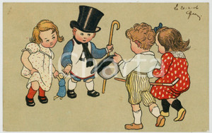 1906 CHILDREN dressed like adults ILLUSTRATED Postcard FP VG  Cartolina d'epoca, viaggiata. FAIR/discreto Smussature agli angoli Formato: FP originale e autentica 1