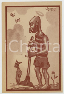 1920ca CONGO - SATIRE Le prisonnier - Illustration par VIGNERON Carte postale  Cartolina postale d'epoca, non viaggiata.Editions Imbelco, Elisabethville - Serie: "Quelques m&eacute;tiers et occupations" n.9CONDIZIONI: FAIRFORMATO: FP    originale e autentica 1