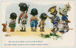 1915 ca FRANCE HUMOUR - The best ob de Batch - Black boys *T. GILSON Postcard  Cartolina postale d'epoca, umoristica. GOOD/buono  Formato: 14x9 cm originale e autentica 1