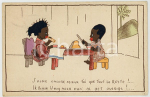 1936 COLONIAL HUMOUR J'aime encore mieux toi que tout le reste - Postcard FP VG  Cartolina postale d'epoca, viaggiata.CONDIZIONI: VERY POOR (Profonda abrasione al verso causata dalla rimozione dell'affrancatura)FORMATO: FP    originale e autentica 1