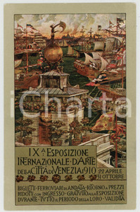 1910 VENEZIA IX Esposizione Internazionale d'Arte - Cartolina ILLUSTRATA FP NV  Cartolina postale d'epoca, non viaggiata.CONDIZIONI: FAIR (lieve piegatura al margine superiore)FORMATO: FP    originale e autentica 1