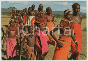 1985 ca KENYA - AFRICA Group of natives - Postcard FG VG  Cartolina postale d'epoca, viaggiata.EDITORE: Sapra Studio, NairobiCONDIZIONI: FAIRFORMATO: FG    originale e autentica 1