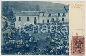 1904 PUERTO NACIONAL (COLOMBIA) El Mercado - ANIMATED vintage postcard Cartolina postale d'epoca, con bollo e timbro (non scritta).CONDIZIONI: GFORMATO: FP    originale e autentica 1