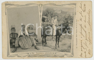 1912 RIO DE JANEIRO (BRAZIL) Vendedores ambulantes - Vintage postcard Cartolina postale d'epoca, viaggiata.CONDIZIONI: FAIR (smussature angolari e minima al margine inferiore)FORMATO: FP    originale e autentica 1