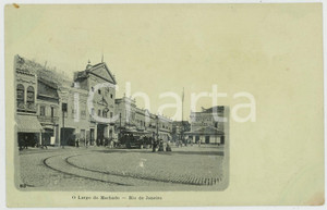 1900 ca RIO DE JANEIRO (BRAZIL) O Largo do Machado *DAMAGED postcard Cartolina postale d'epoca, non viaggiata.CONDIZIONI: VERY POOR (vaste abrasioni al recto; carta lenta)FORMATO: FP    originale e autentica 1