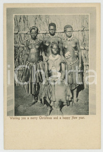 1900 ca SOUTH AFRICA Young women - Christmas postcard ETHNIC NUDE Cartolina postale d'epoca, non viaggiata.CONDIZIONI: GFORMATO: FP    originale e autentica 1