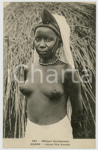 1910 ca AFRIQUE OCCIDENTALE - GOMBA - Jeune fille FOULAH - Postcard ETHNIC NUDE Cartolina postale d'epoca, non viaggiata.CONDIZIONI: GFORMATO: FP    originale e autentica 1