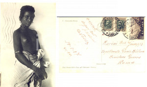 1937 AFRICA - ERITREA ITALIANA Giovinetta BILENA - Cartolina ETHNIC NUDE Cartolina postale d'epoca, viaggiata.CONDIZIONI: GFORMATO: FPEDITORE: Beltrami - Asmara    originale e autentica 1