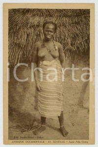 1920 ca AOF - SENEGAL Jeune fille Cérère - NU ETHNIQUE - Carte postale FP NV  Cartolina postale d'epoca, non viaggiata.CONDIZIONI: FAIR (lievi abrasioni al margine destro)FORMATO: FP    originale e autentica 1