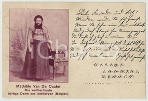 1900 CIRCUS Mathilde VAN DE CAUTER Bearded lady - Baertige Dame *Postcard  Cartolina postale d'epoca, viaggiata.CONDIZIONI: FAIR (piccola piegatura angolare e al lato superiore)FORMATO: FP    originale e autentica 1