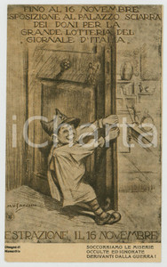 1920 ca Cesare MUSACCHIO - Estrazione lotteria "Giornale d'Italia" Cartolina  Cartolina postale d'epoca, opera dell'artista Cesare Annibale Musacchio per estrazione dei doni della lotteria del "Giornale d'Italia", che si sarebbe tenuta a Palazzo Sciarra (Roma).CONDIZIONI: GFORMATO: 9x14 cm    originale e autentica 1