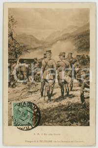 1919 WW1 Artista Achille BELTRAME - S. M. il Re alla fronte - Cartolina  Cartolina postale d'epoca, viaggiata.CONDIZIONI: GFORMATO: 9x14 cm    originale e autentica 1